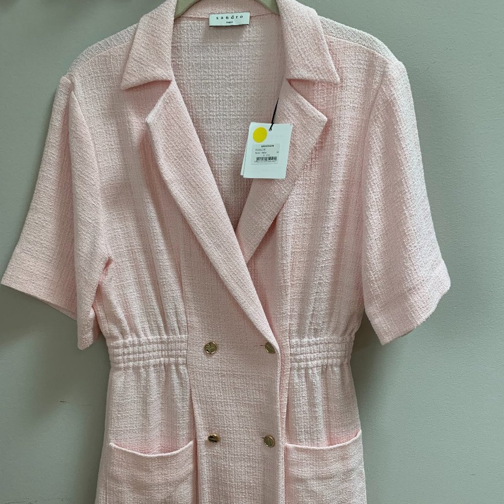Sandro Blazer Dress -It has pockets! PINK. monochrome -trench trend -make offers